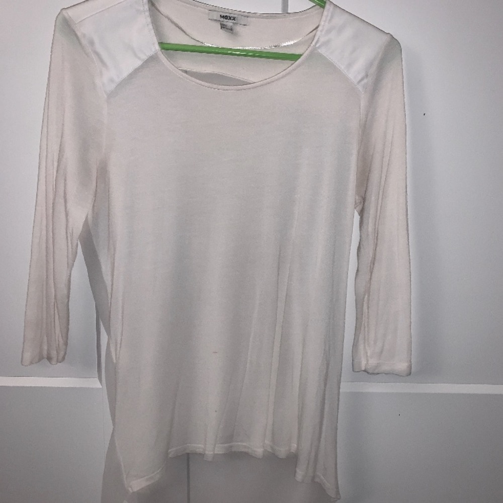 White sheer long sleeve dress shirt